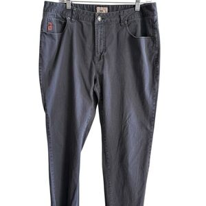 Dakota Grizzly navy Leather Patch Jeans Sz 36